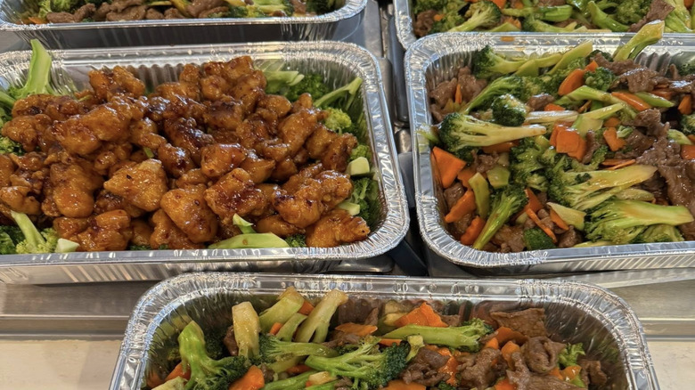 Takeout containers of Chinese food at Great Wall Chinese Restaurant in Fargo