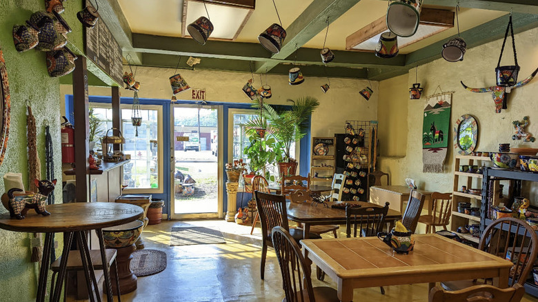 Interior of Three Bees Pottery and Coffee Shop
