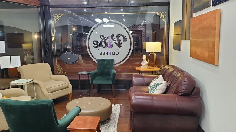 Cozy seating area at Vibe Coffee