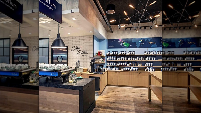 Interior of George Howell Coffee inside The Godfrey Hotel in Boston