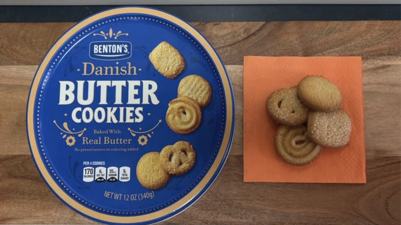 A tin of Benton's Danish butter cookies