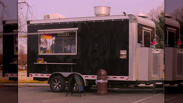 Exterior of Street Tacos La Cruz at sunset