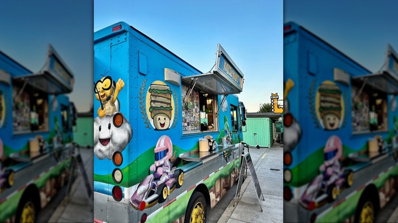 The blue exterior of Katsu Kart