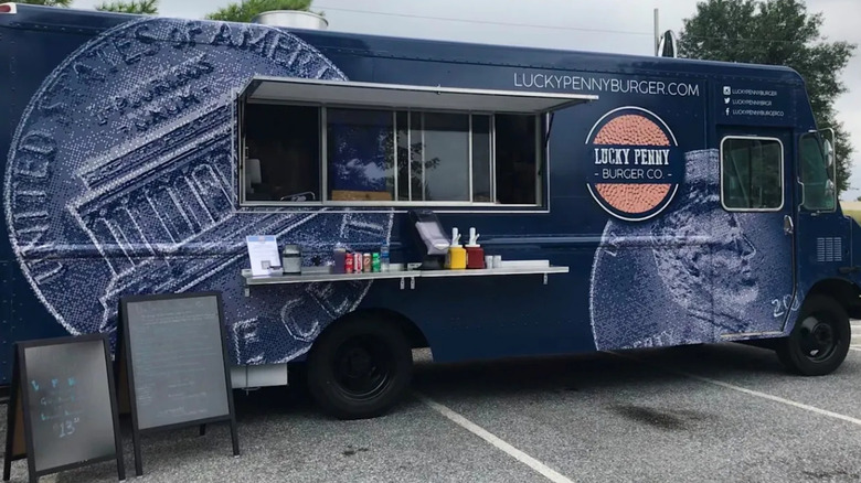 Exterior of The Lucky Penny Burger Co. food truck