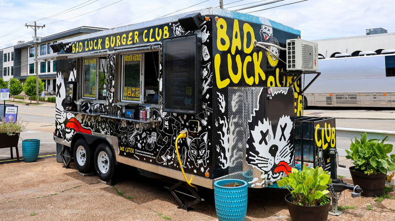 Exterior of Bad Luck Burger Club food truck
