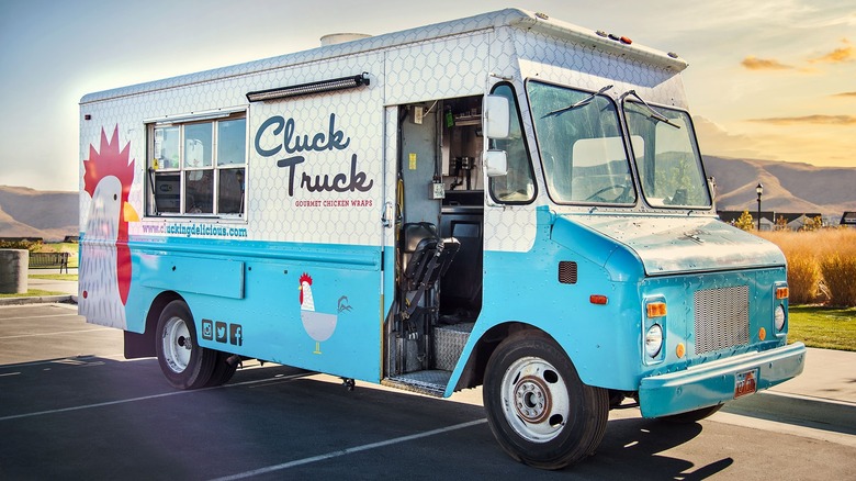 The Cluck Truck parked in a parking lot