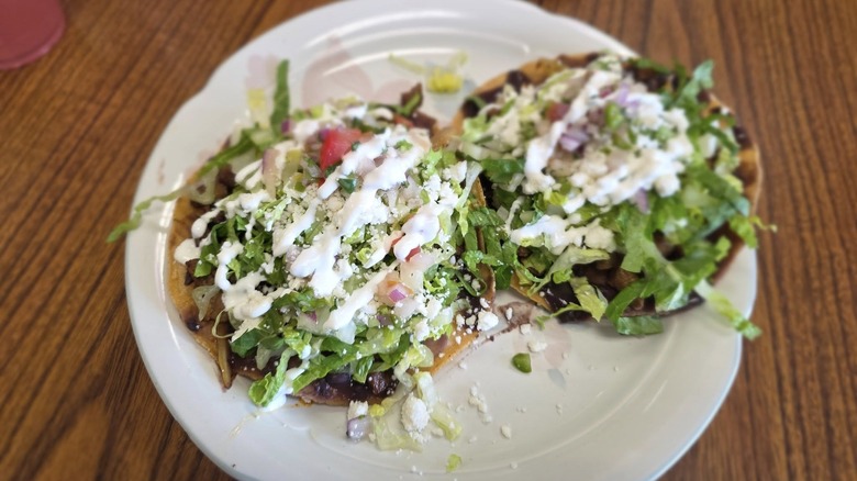 A plate of tostadas at Salsa Oaxaqueña