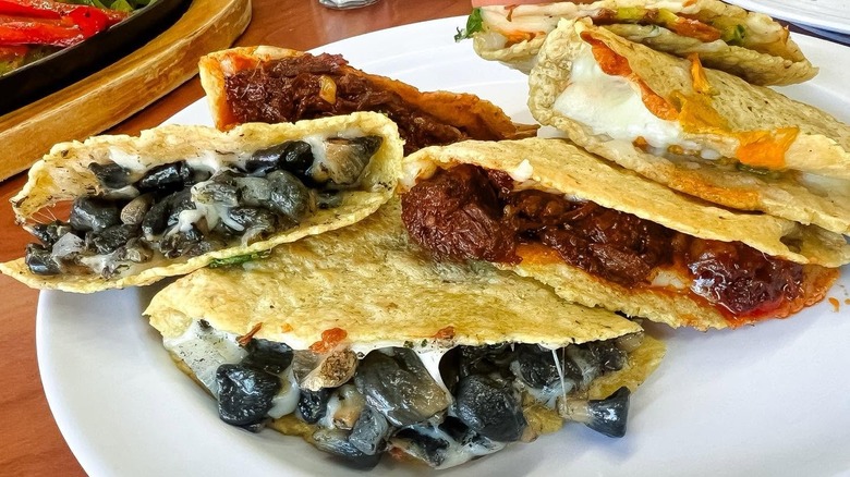A plate of quesadillas at Tixteco
