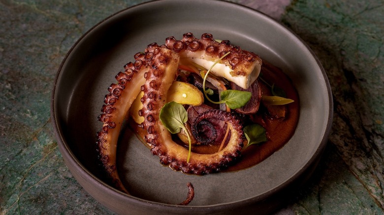 A plate of grilled octopus at Casa Playa