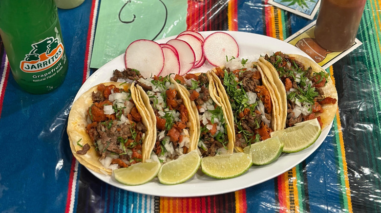 A plate of tacos at El Ranchero