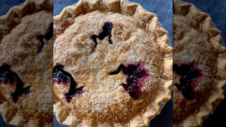 Whole blueberry pie