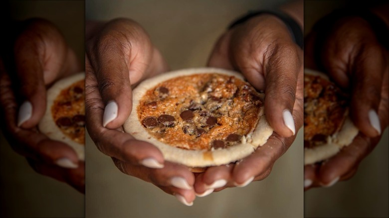 Mini I-40 pie held in someone's hands