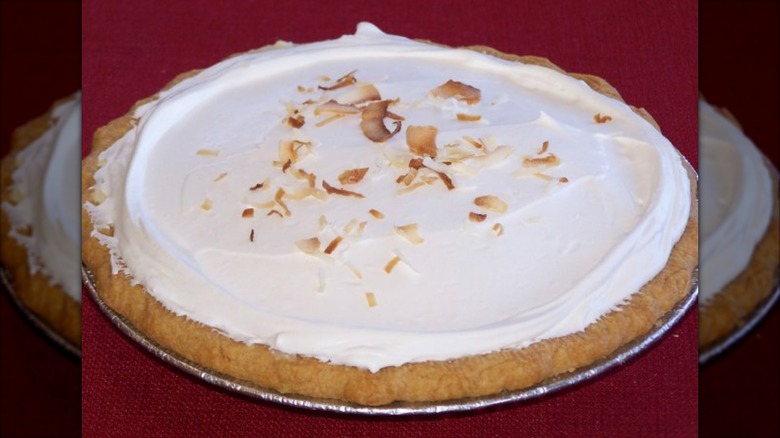 Whole coconut cream pie