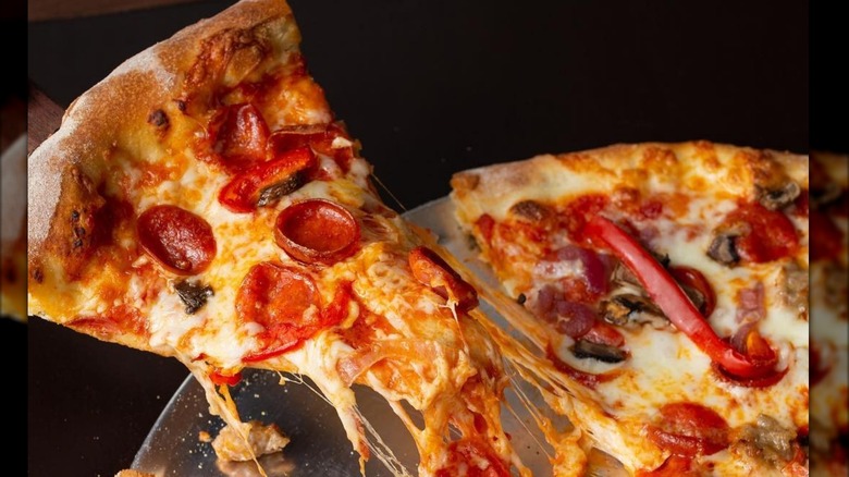 A slice of Angeli's Pick pizza at Angeli's Pizzeria in Baltimore