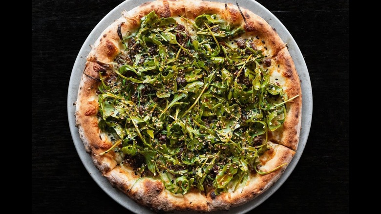 A Korean BBQ pizza at Pizzeria Lola