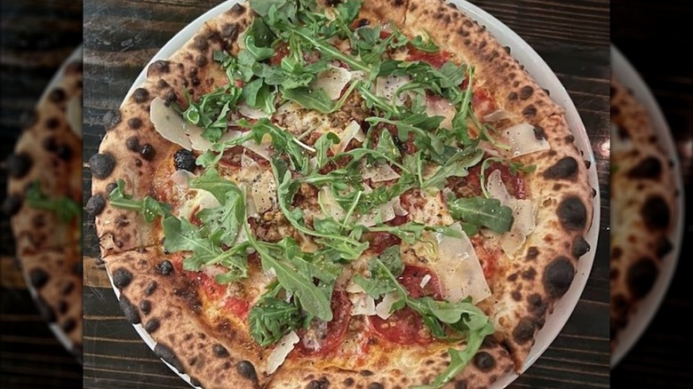 A Fourth City Sausage & Pepperoni pizza at Pizzeoli Wood Fired Pizza