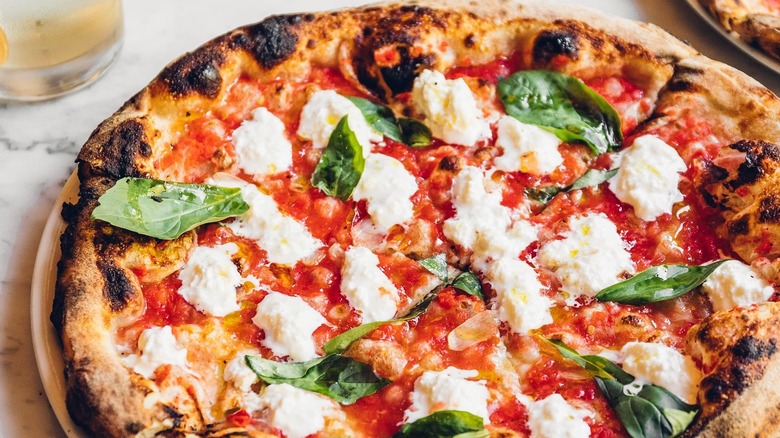 A Burrata pizza at Razza in New Jersey