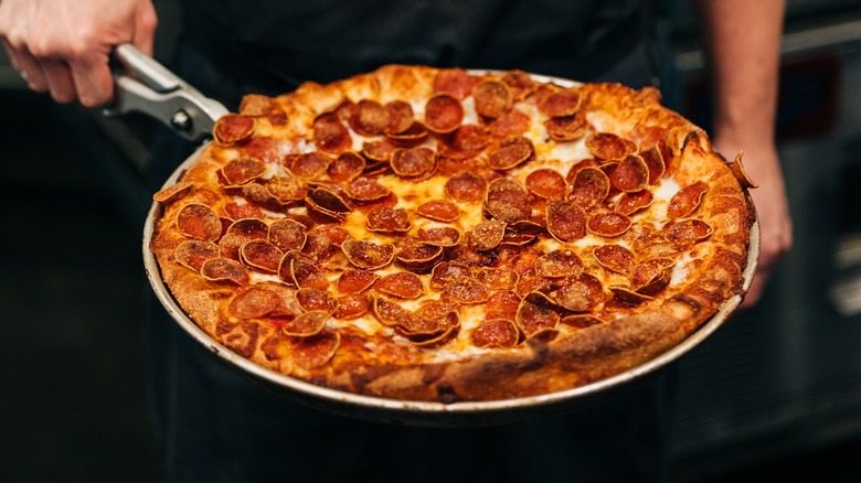 A Primo Pepperoni pizza at Park Street Pizza in Ohio