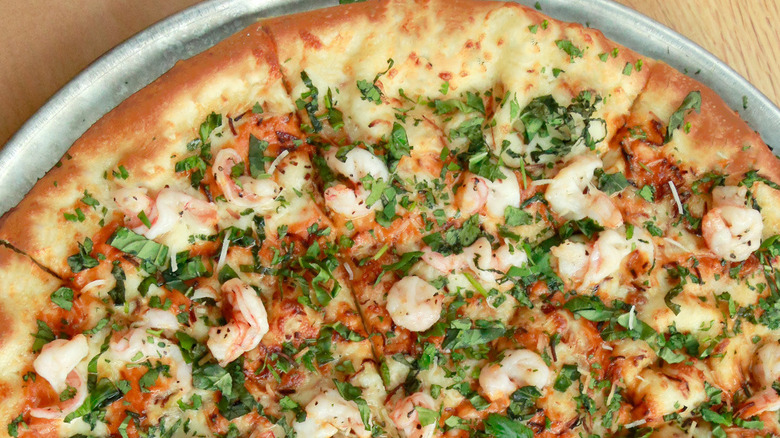 A Thai pizza at Pies & Pints