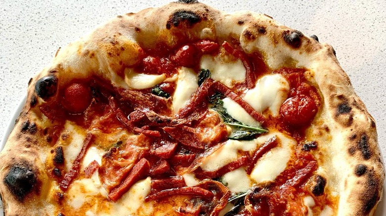 A Doppia Calabrese pizza at San Giorgio Pizzeria Napoletana