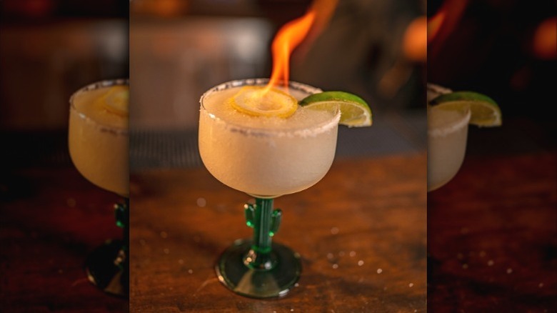 A Flaming Margarita from El Compadre