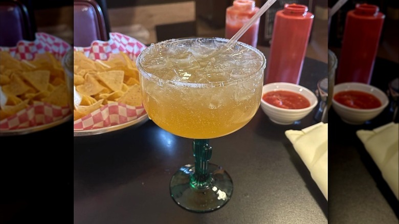 A Grand Marnier Margarita with chips and salsa from Cactus Cantina & Grill