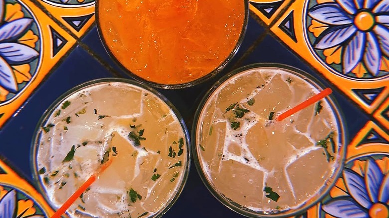 Margaritas from La Esperanza Mexican Restaurant & Bar on a tiled surface