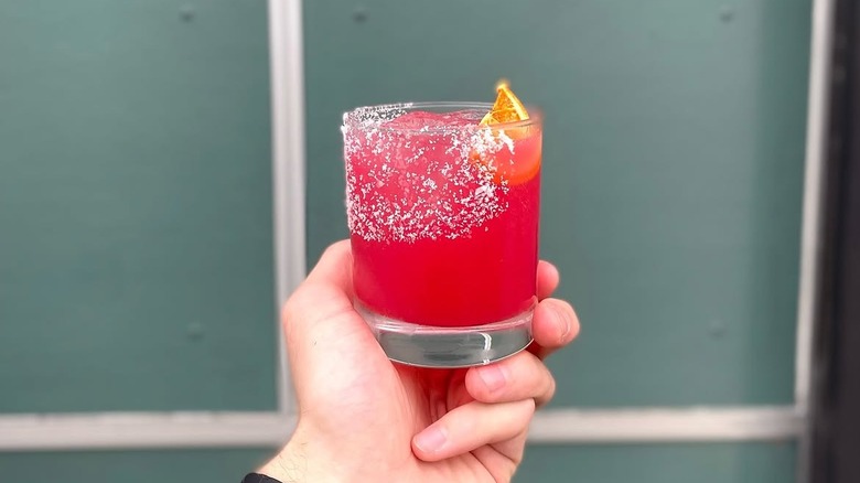 A Prickly Pear Margarita from Taco Gordo