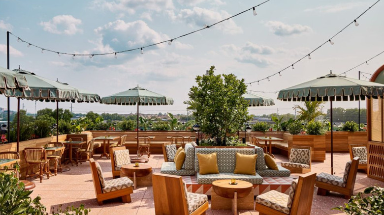 Outdoor patio space at Lost Palm