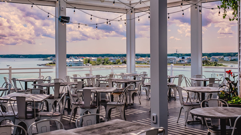 Patio at Spain Wine Bar overlooking the bay