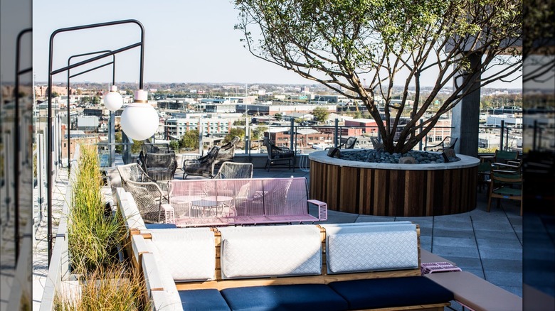 Outside patio at L.A. Jackson overlooking the city