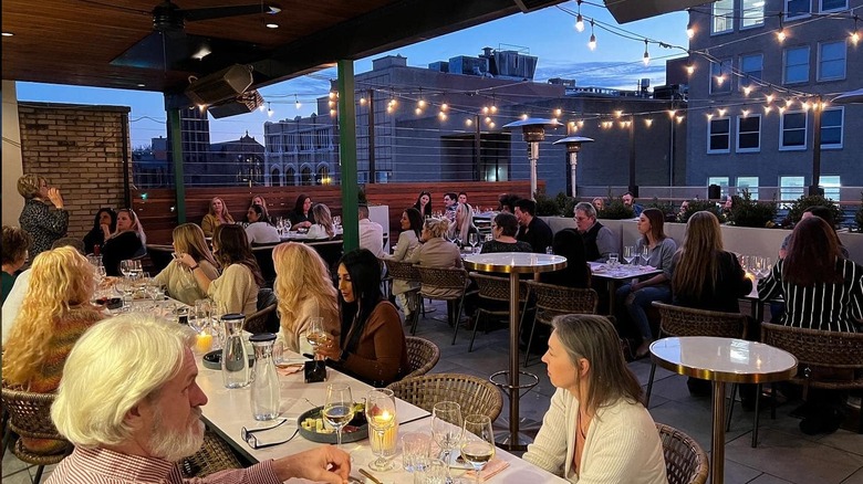 Outdoor patio of LaFontaine's Rooftop Lounge