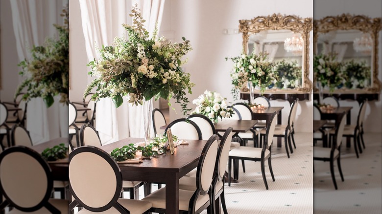 Dining area inside White Pillars Restaurant and Lounge
