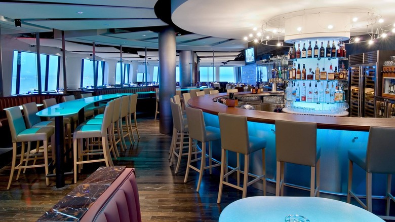 Dining area and bar inside Pier W