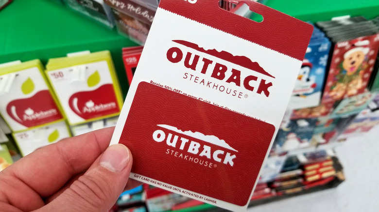 Outback Steakhouse gift card at store.