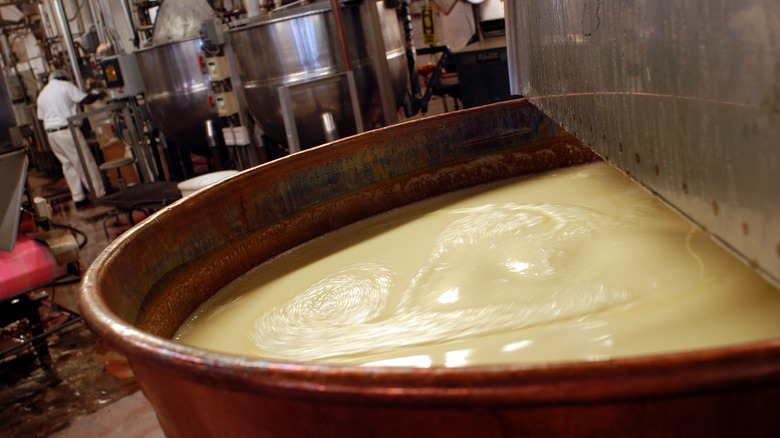 Marshmallow heated in a pot
