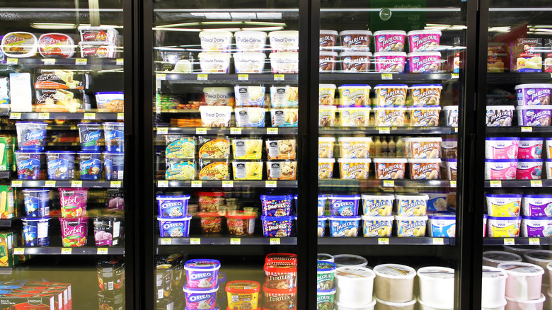 Supermarket ice cream aisle
