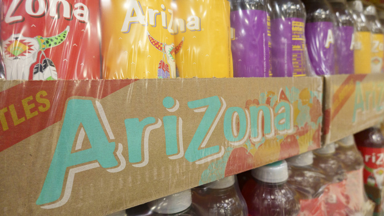 Assorted cans of Arizona Iced Tea