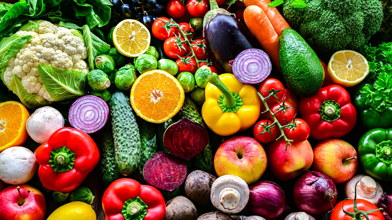 A collection of various fruits and vegetables