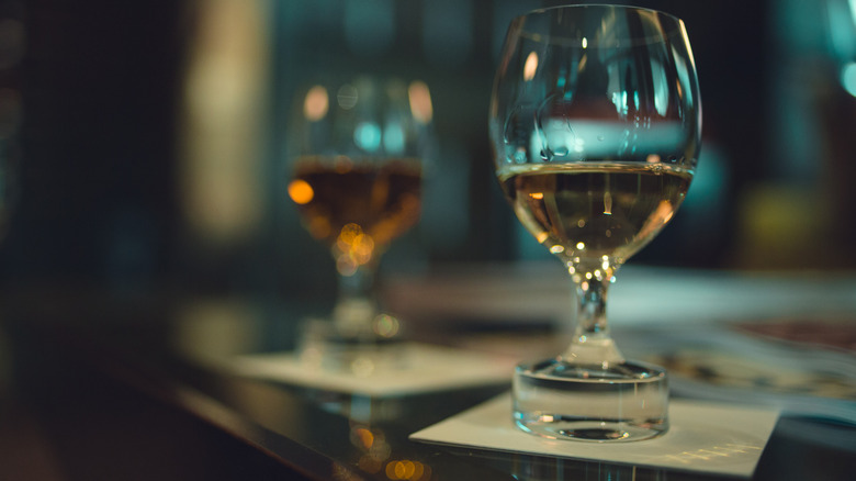 tequila in tulip glass