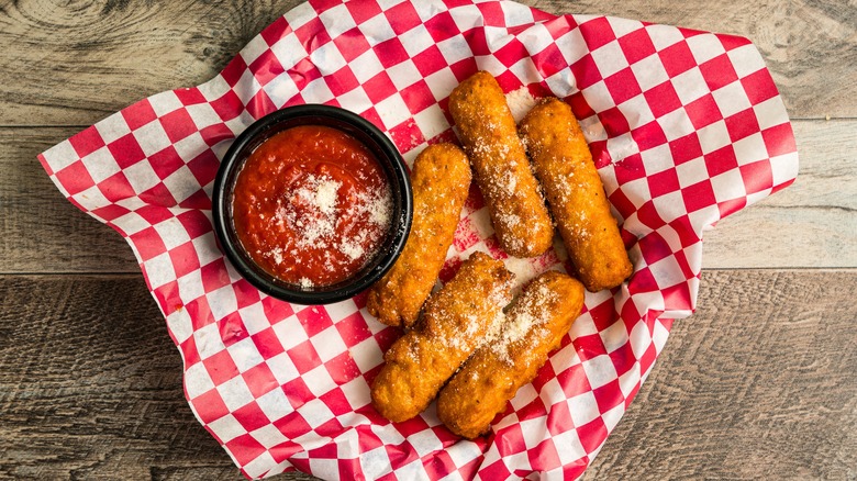 Fried mozzarella sticks