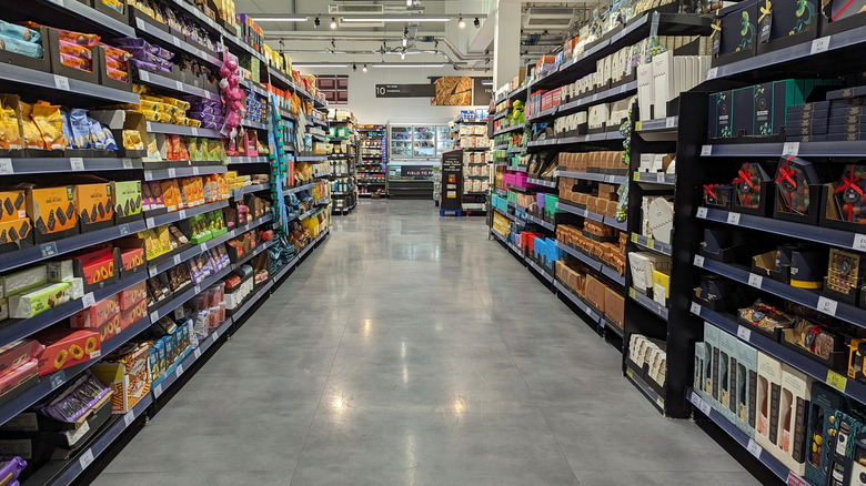Candy aisle in a grocery store