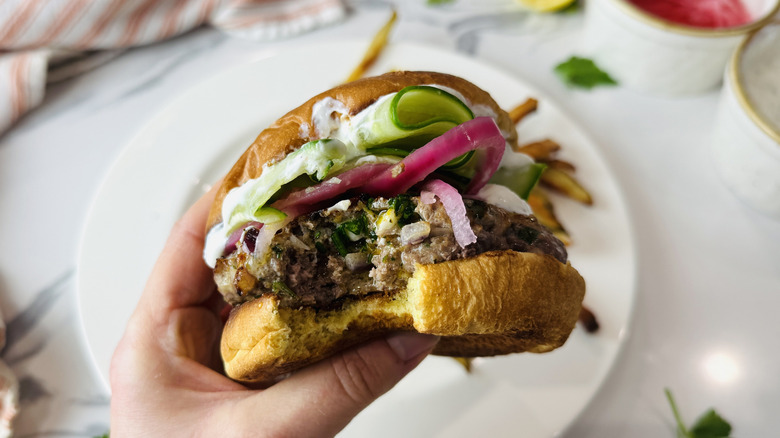 Juiciest lamb burger