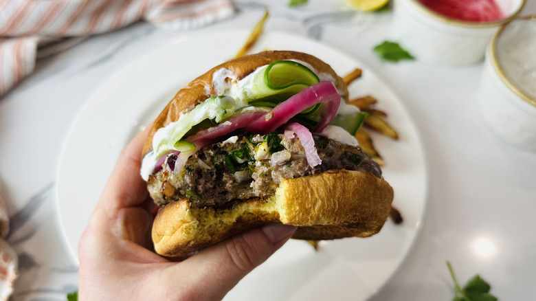 Juiciest lamb burger