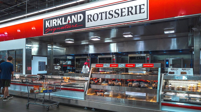 Kirkland Signature rotisserie counter at Costco