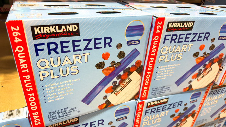 Boxes of Kirkland Freezer Quart Plus Bags