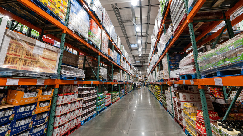 View down a Costco aisle
