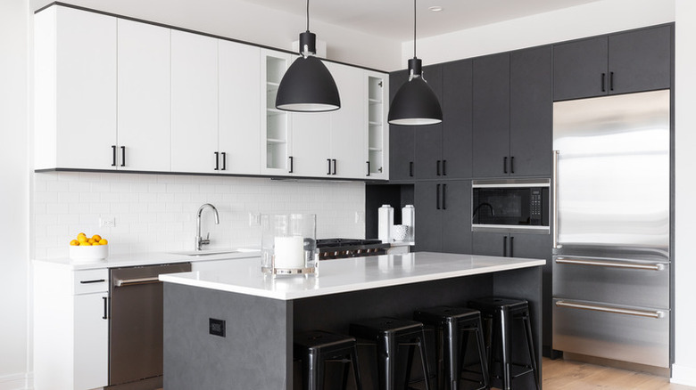 black and white modern kitchen