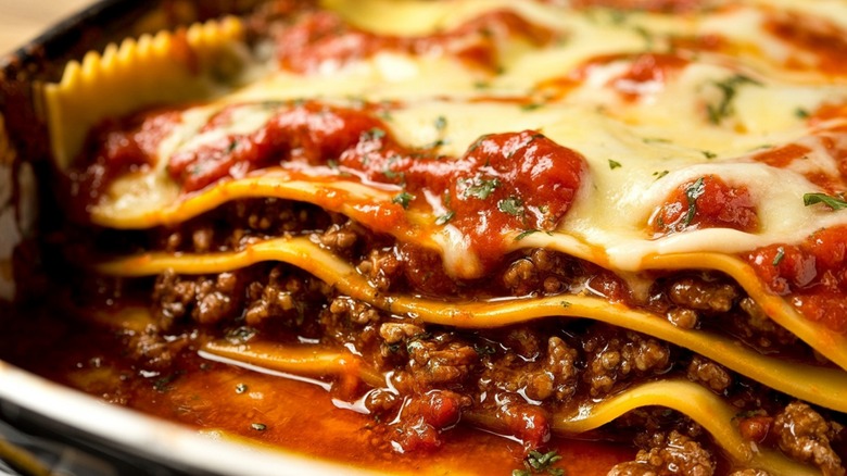 Lasagna close up