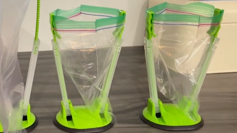 two ziptop bag holders